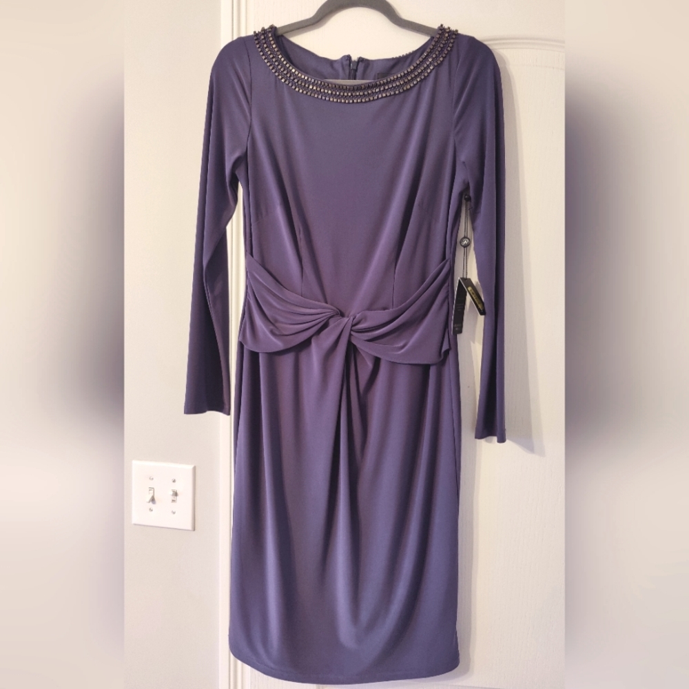 Adrianna Papell dress in smoke gray brand new with tag